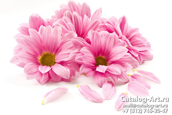 Натяжные потолки с фотопечатью - Розовые цветы 53